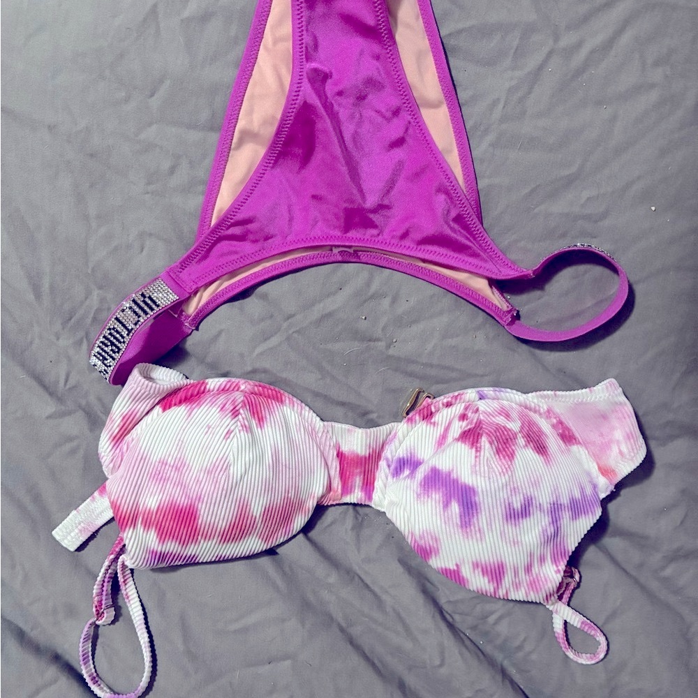 PINK Victoria's Secret White and Pink Bikini